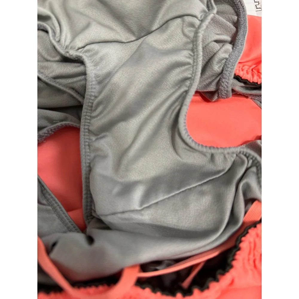 Nike Tempo Running Shorts Womens Small Coral Pink Grey Mesh Athletic Gym Workout